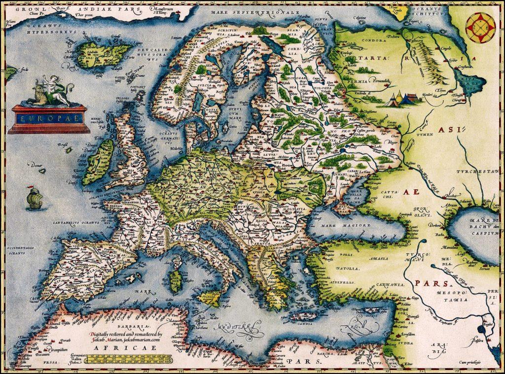Map of Europe - Abraham Ortelius, 1571